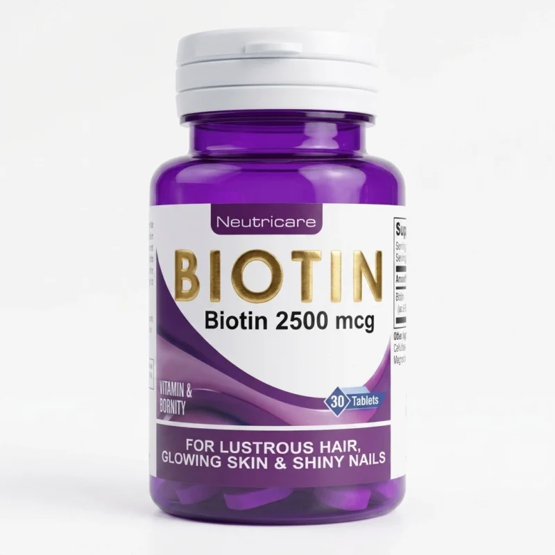 Neutricare Biotin 2500 mcg Tablets for healthy hair glowing skin and stronger nails