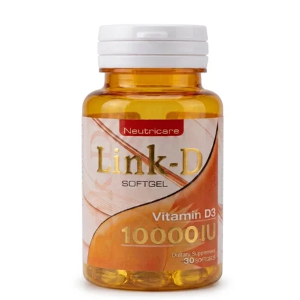 Link-D Vitamin D3 10000 IU Softgels by Neutricare for bone health immune support and muscle function
